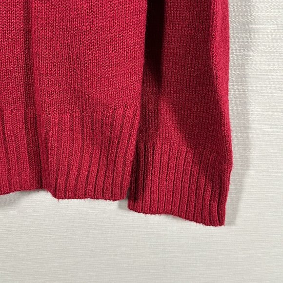 Juicy Couture Sweater Womens Medium Red Sequin Sparkle Mock Neck Pullover - Picture 3 of 7